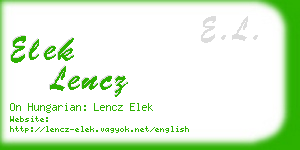 elek lencz business card